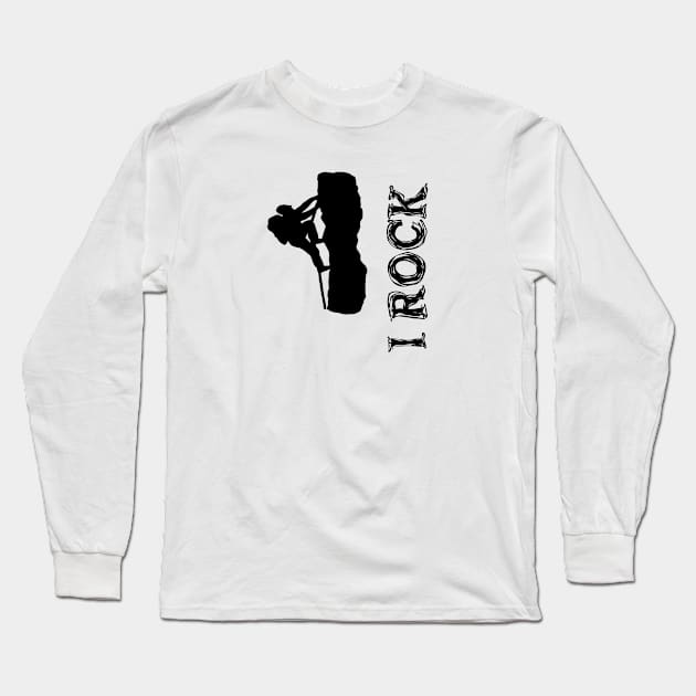 I ROCK (black lettering) Long Sleeve T-Shirt by almosthome